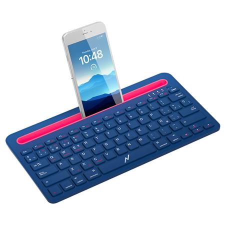 Teclado Slim Inalámbrico BT/2.4G con Soporte Multitarea